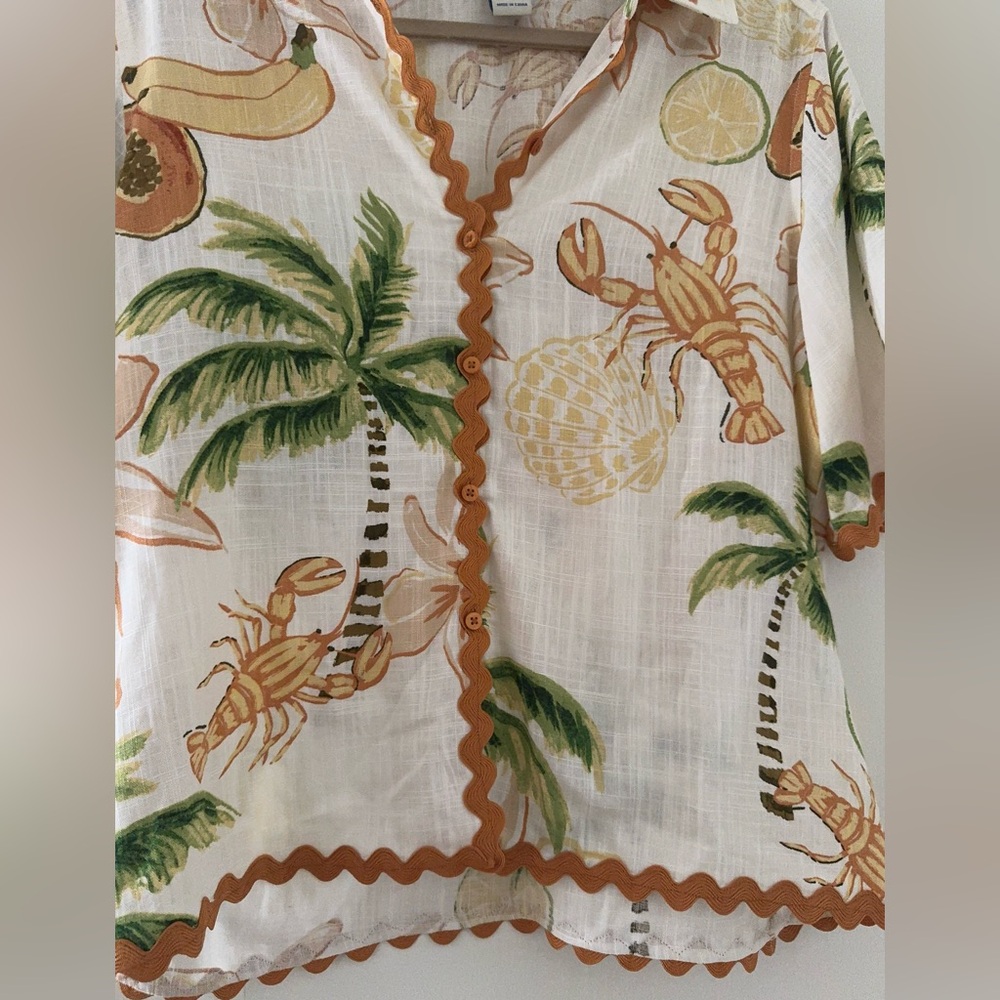 Calypso St Barth Tropical Print Shirt Coastal - Picture 4 of 13
